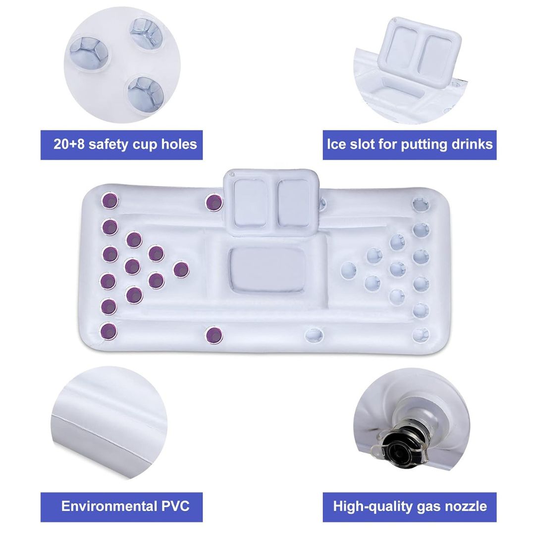 Inflatable Beer Pong Pool Floats  White - 6 FT - 1PC