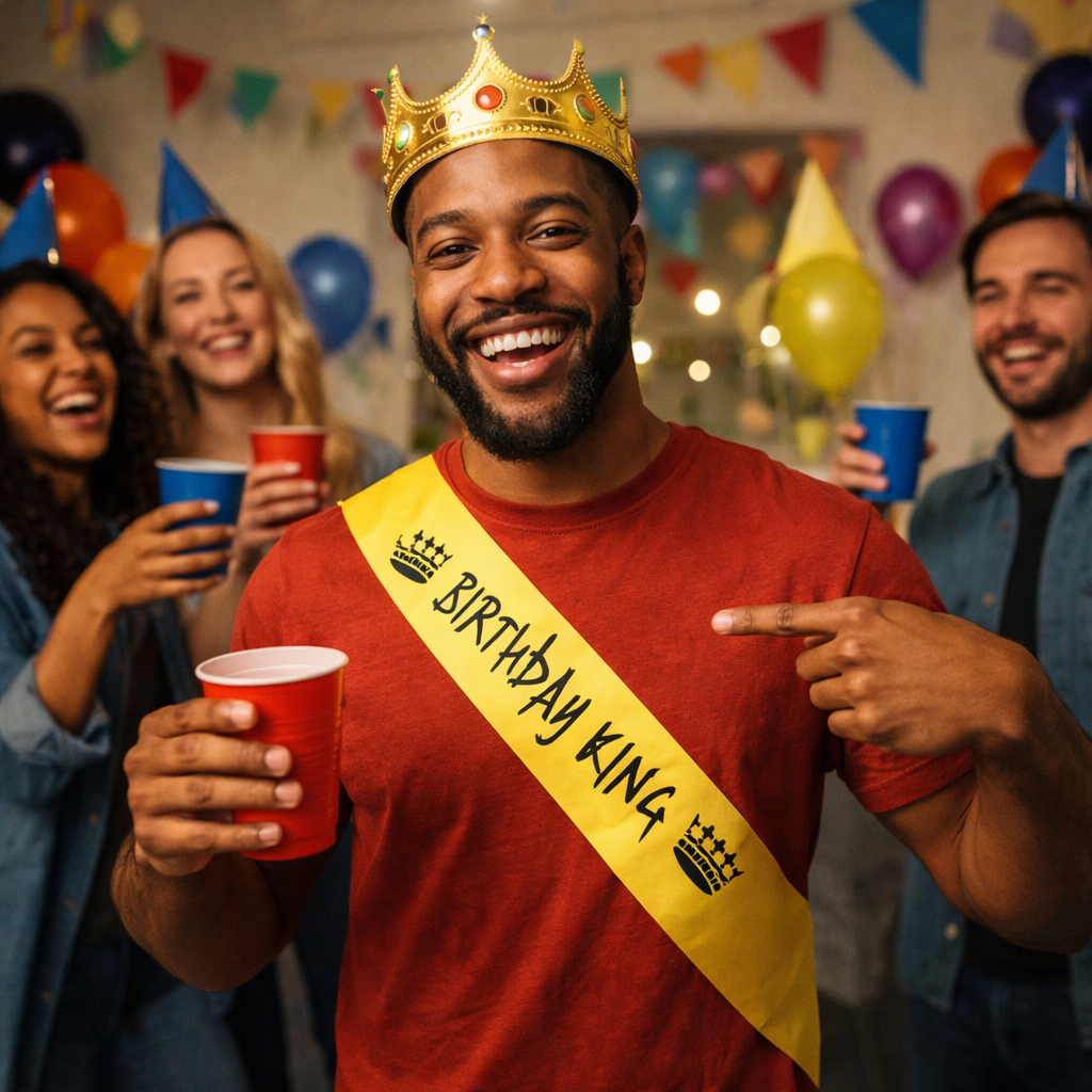 Happy Birthday King Light Up Sash - 1PC