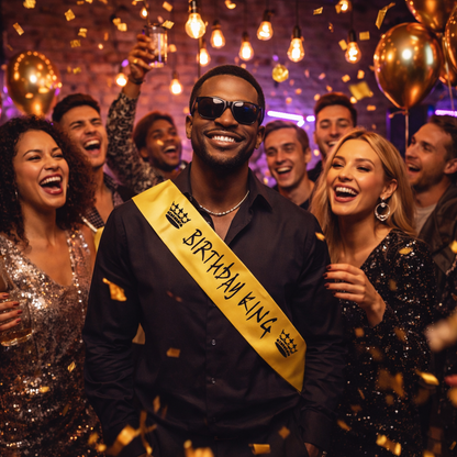 Happy Birthday King Light Up Sash - 1PC