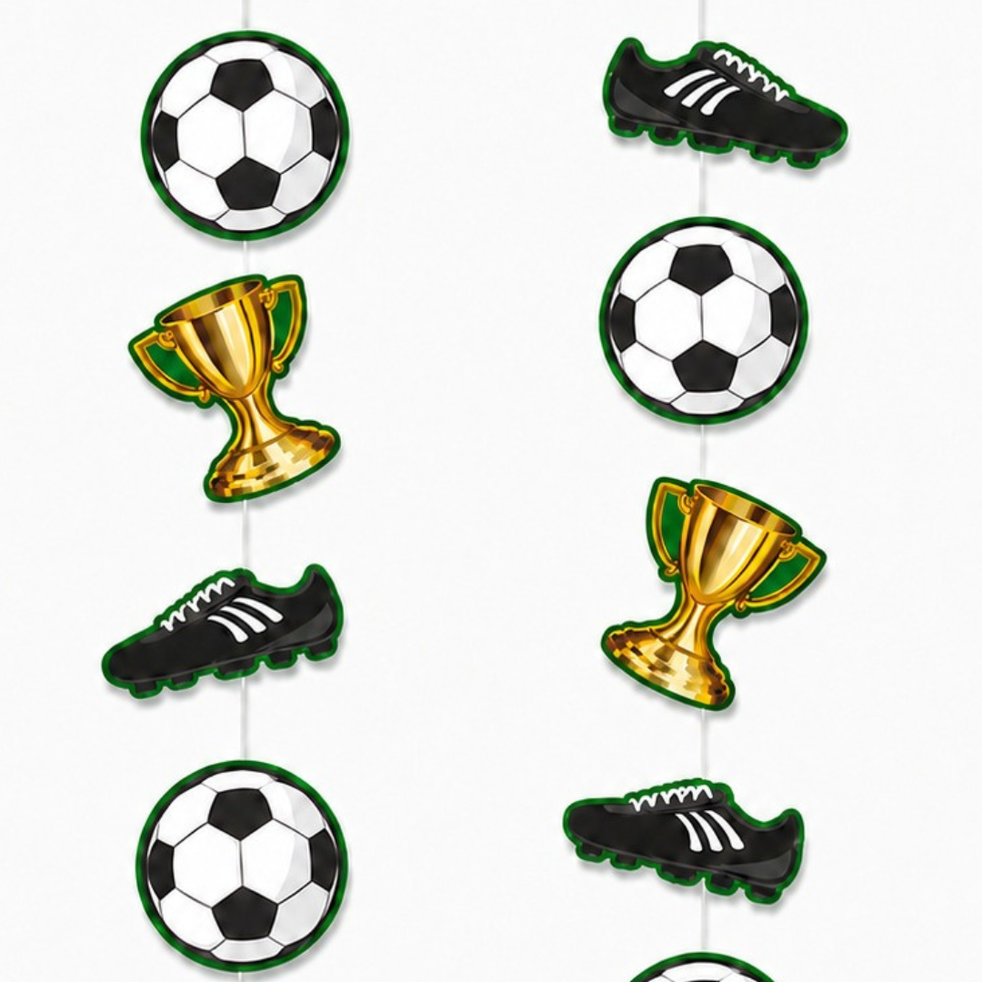 Soccer Theme Hanging Foil Swirl Decoration - 3PC