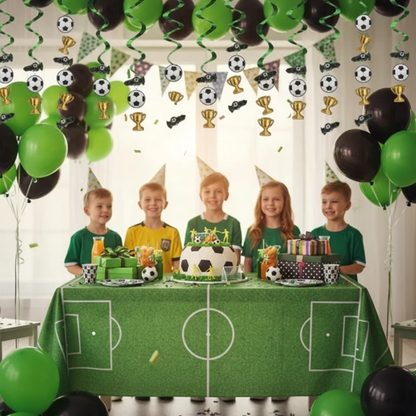 Soccer Theme Hanging Foil Swirl Decoration - 3PC