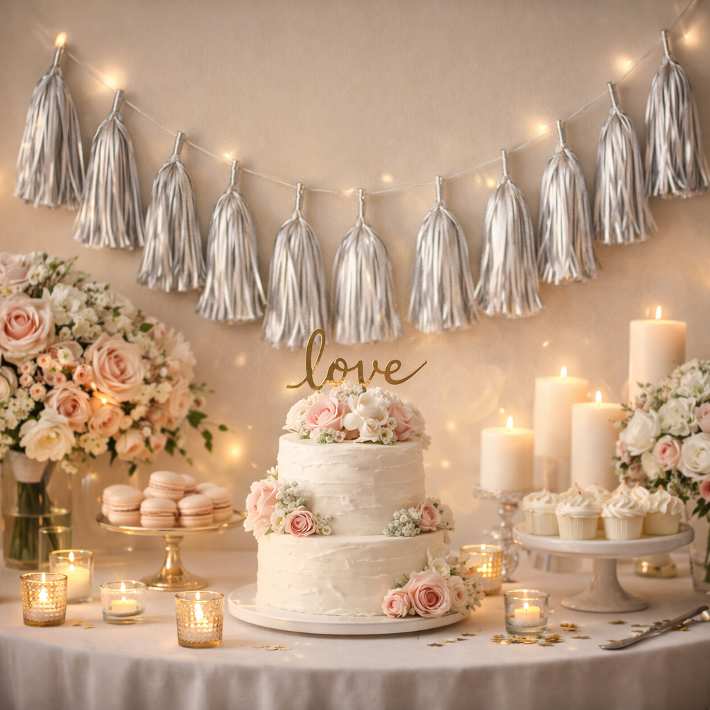 Silver Tassle Garland - 5PC