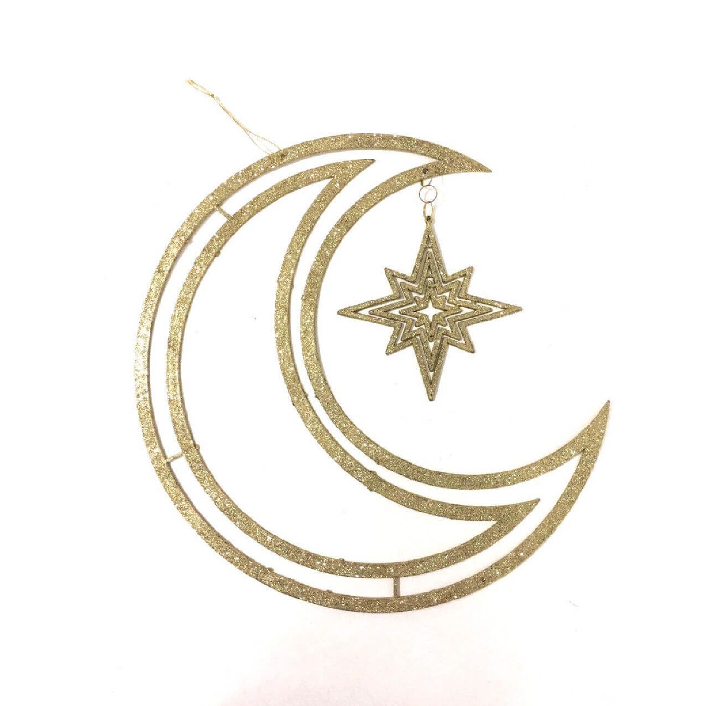 3D Moon & Star Hanging Golden- 1PC