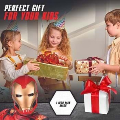 Iron man Super Hero LED Light up Mask with Adjustable Strap, Perfect fit for Dress Up Costume theme