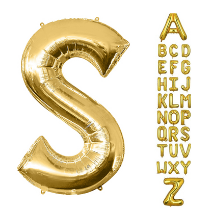 Wanna Party Alphabet S Golden Foil Balloon 40 Inch – Helium & Air Supported Letter Balloon for Birthday, Anniversary & Party Decoration | 1 Pc