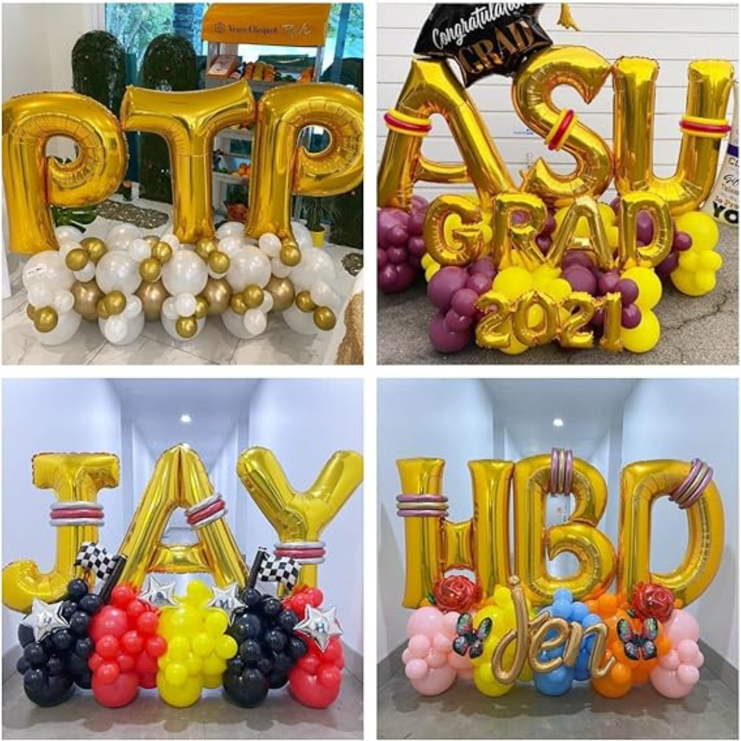 Alphabet V Golden Foil Balloon 40 Inch – Helium & Air Supported Letter Balloon for Birthday, Anniversary & Party Decoration | 1 Pc