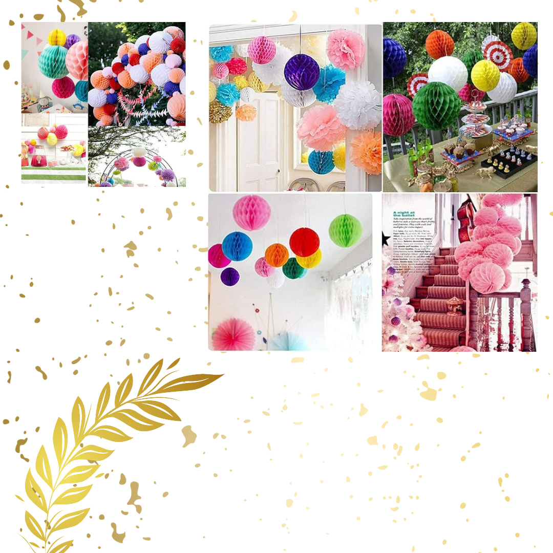 Honeycomb Balls 12" Hanging Tissue Honeycomb Ball Party Decorations