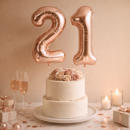 Wanna Party Rose Gold Number 1 Foil Balloon 40 Inch | Birthday Anniversary Number Decoration Balloon | Air Filled Party Decor | Numeric Celebration Balloon | 1 Piece