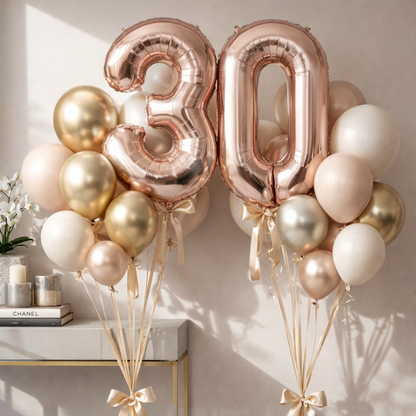 40 Numerical 3 Rose Gold Balloon
