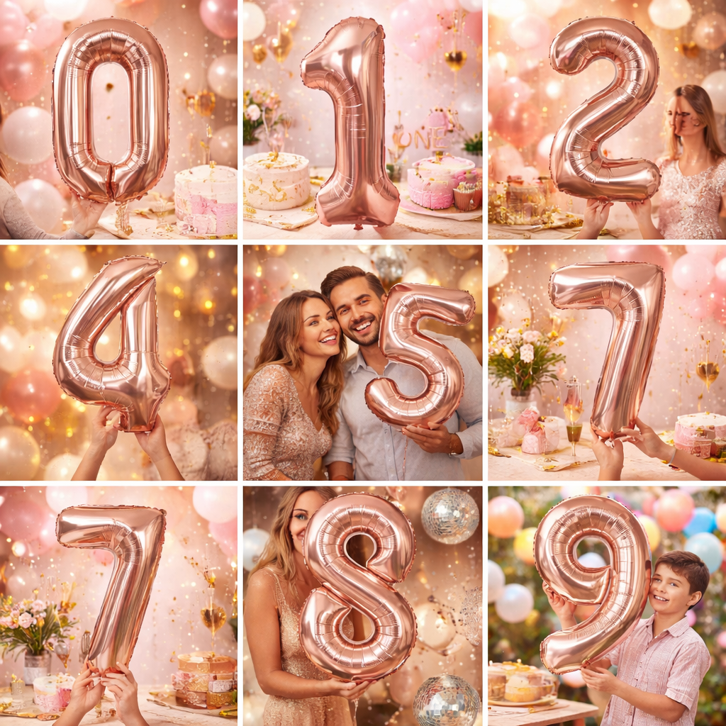 40 Numerical 8 Rose Gold Balloon