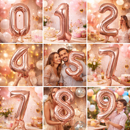 40 Numerical 9 Rose Gold Balloon