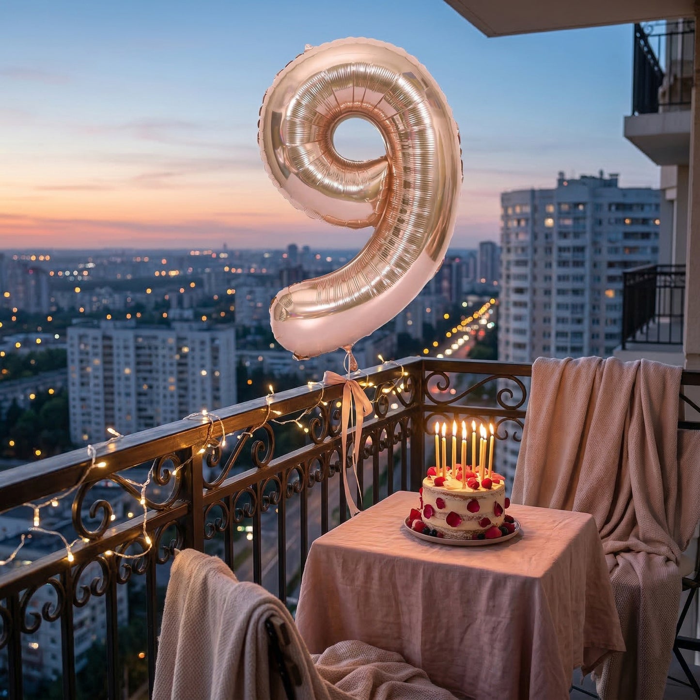 40 Numerical 9 Rose Gold Balloon