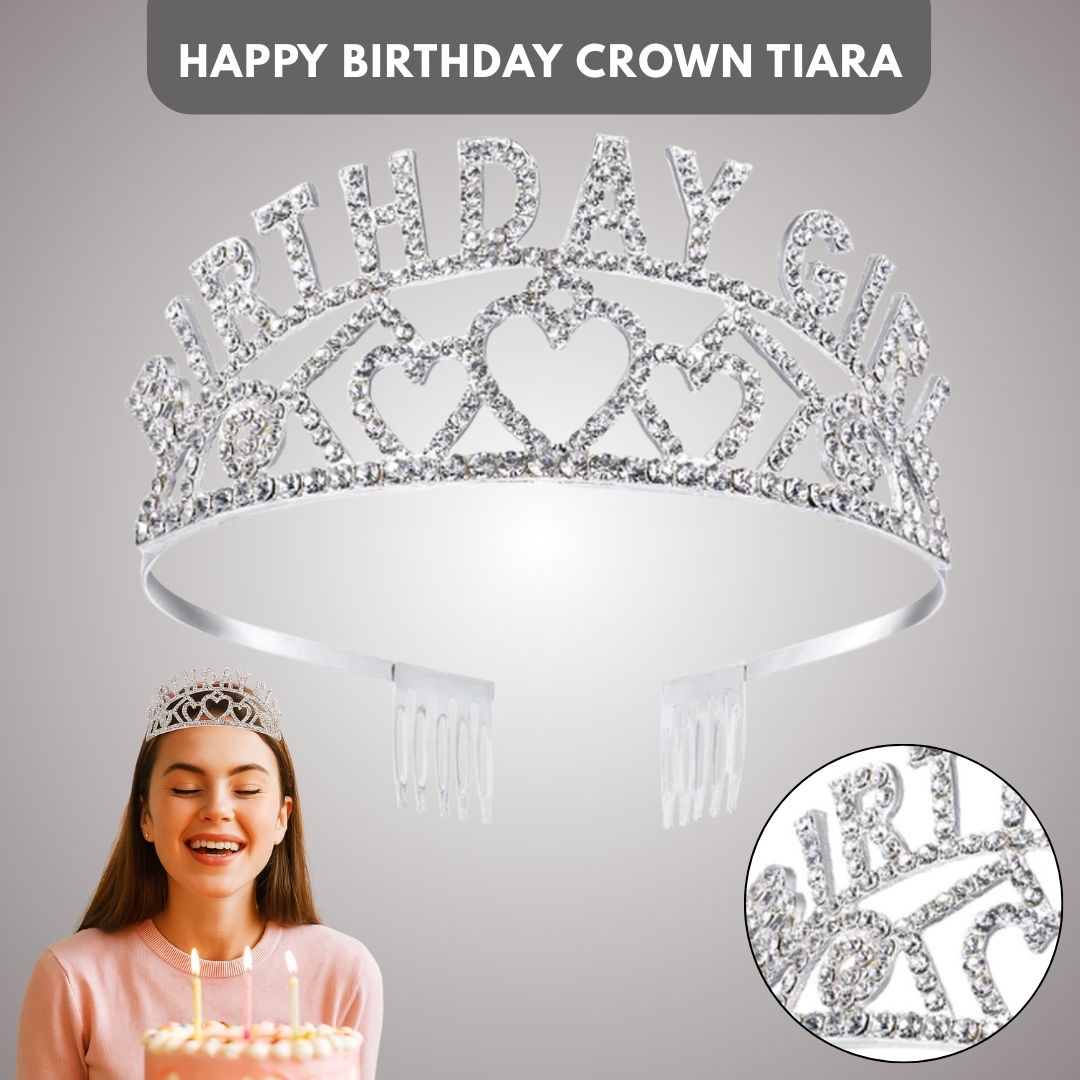 Happy Birthday Girl Crown Tiara - 1PC