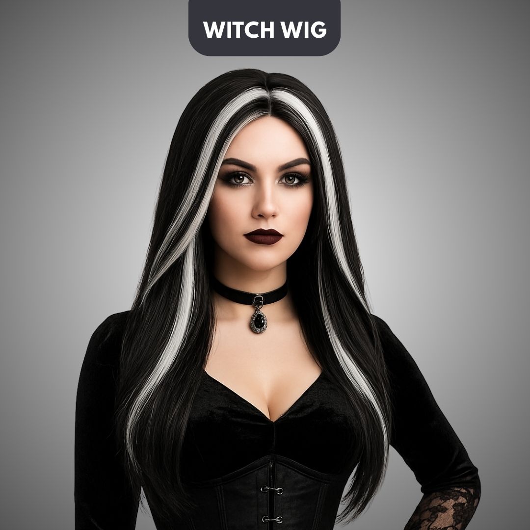 Witch Wig Black White