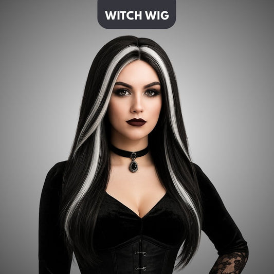Witch Wig Black White