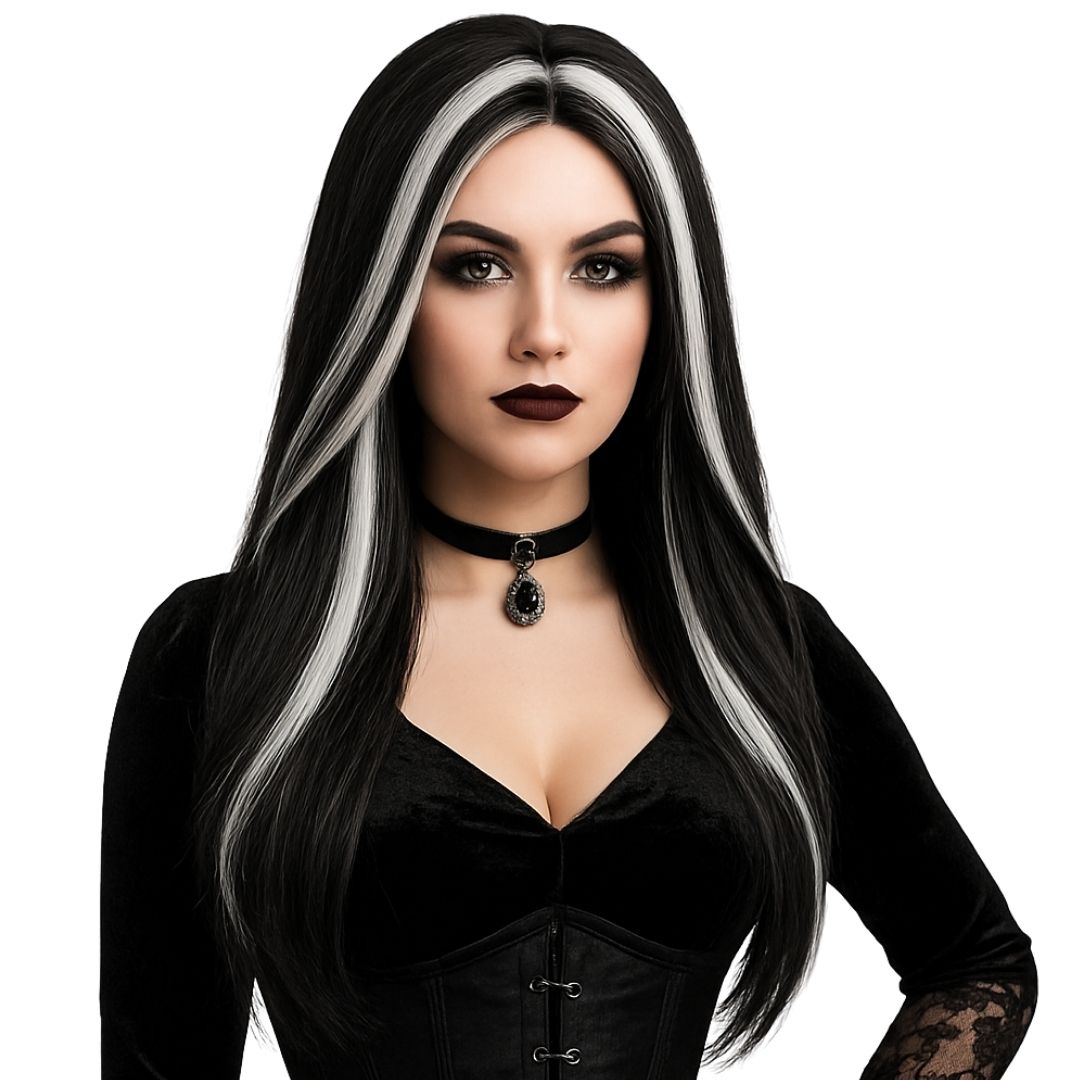 Witch Wig Black White