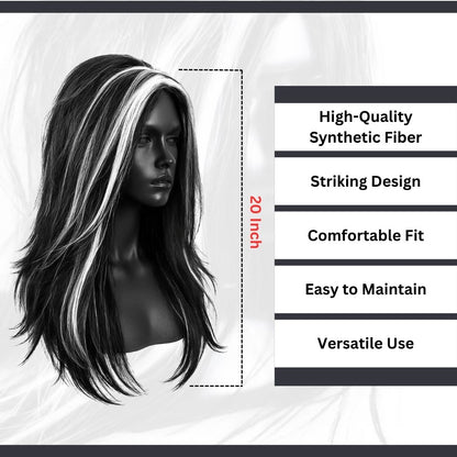 Witch Wig Black White