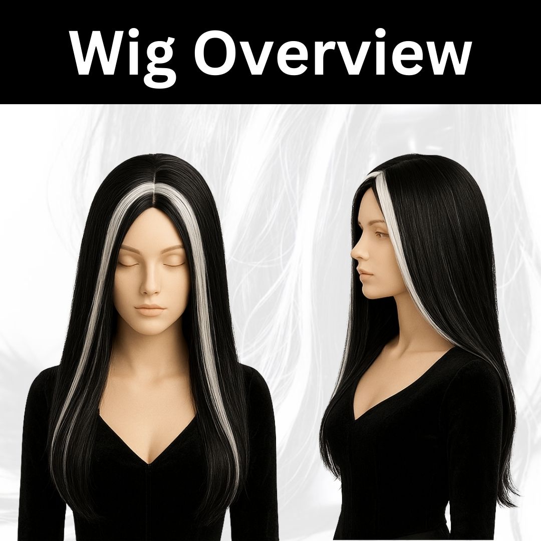 Witch Wig Black White