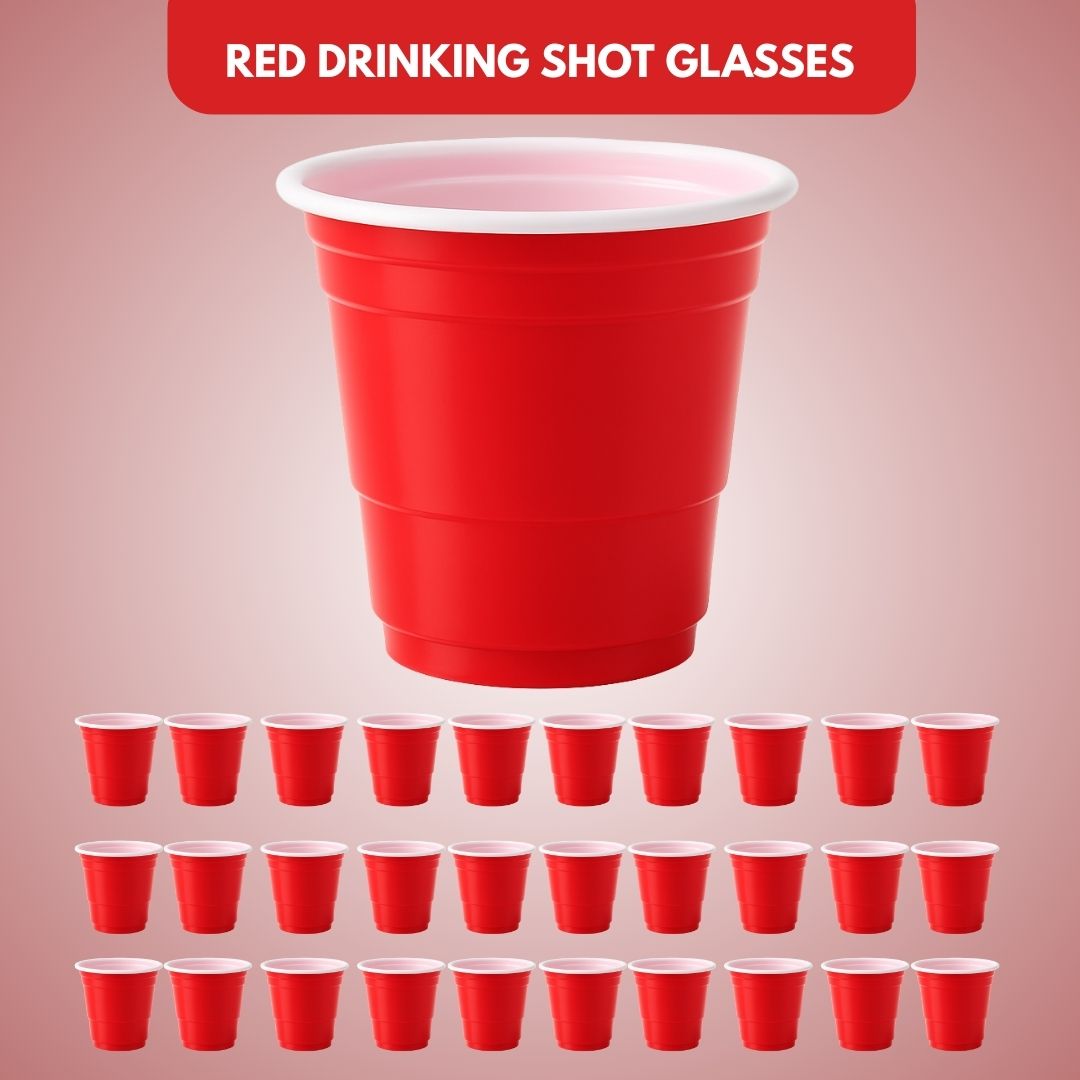 Red Drinking Shot Glasses for Serving Shots