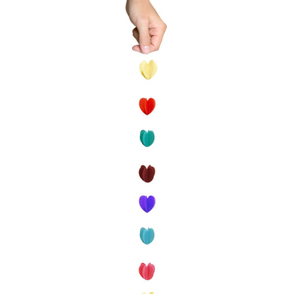 3D Multicolor Heart Shaped String Decoration - 7FT - 1PC