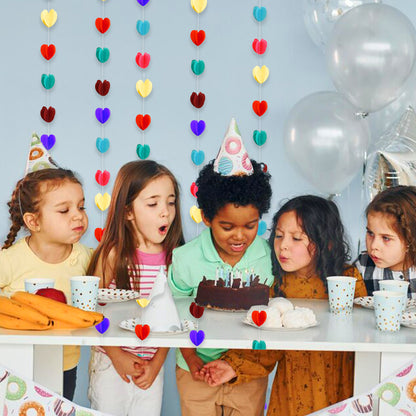 3D Multicolor Heart Shaped String Decoration - 7FT - 1PC