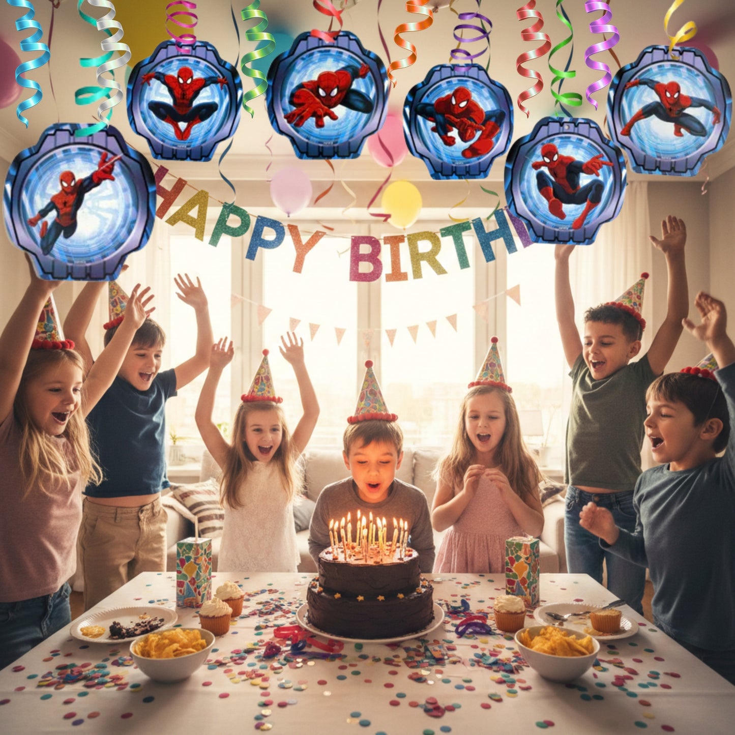 Spiderman Swirl Decoration - 12PC