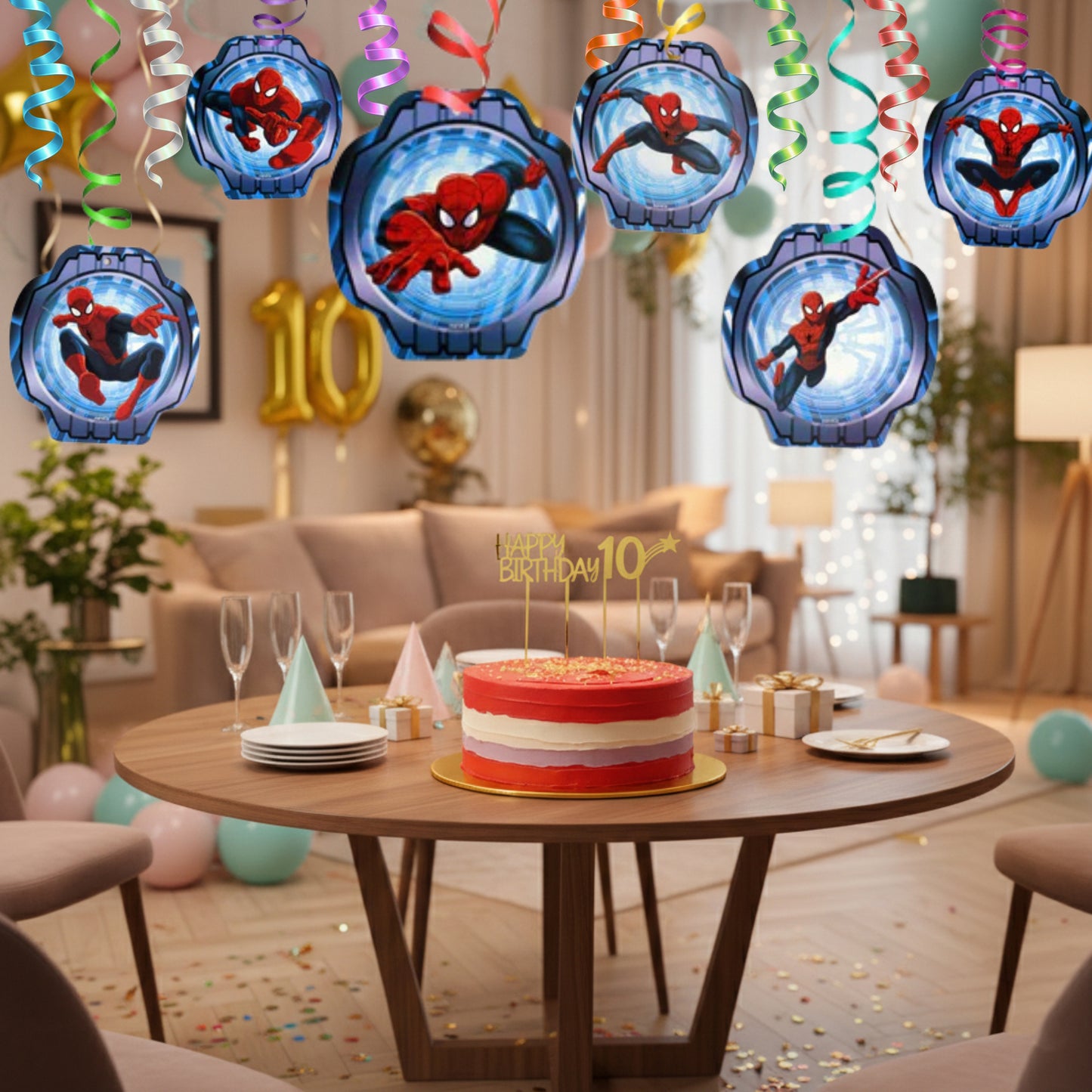 Spiderman Swirl Decoration - 12PC
