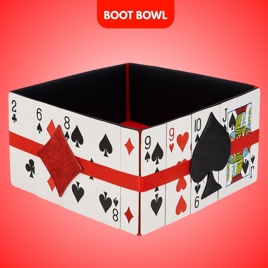 Card Party Boot Bowl or Table Decor Centepriece -  Size - 10 inches - 1PC