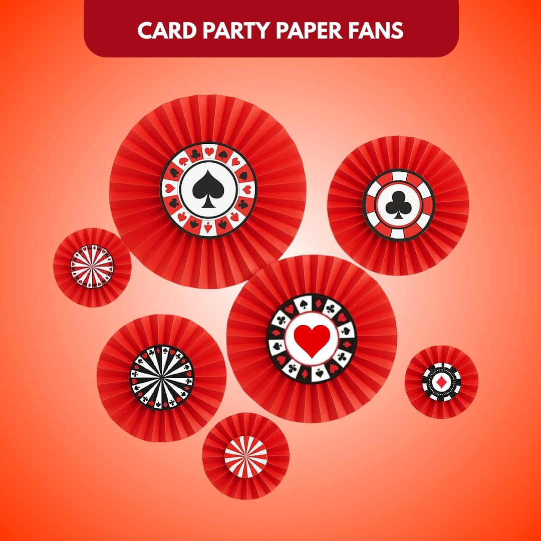 Card Party Paper Fan Decoration Set