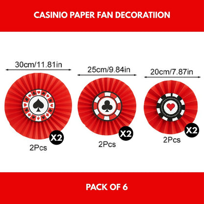 Card Party Paper Fan Decoration Set
