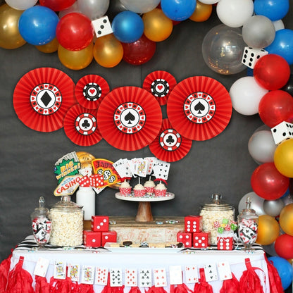 Card Party Paper Fan Decoration Set