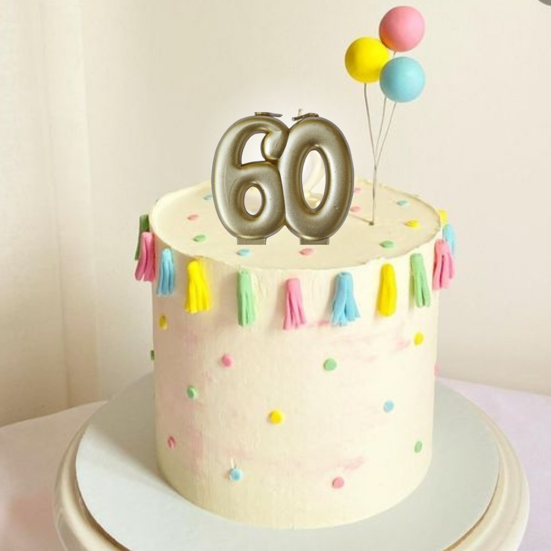 60th Birthday Golden Candle - 3