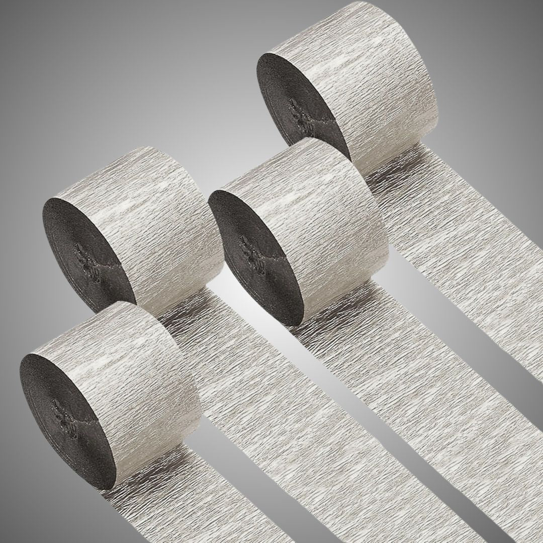 Crepe Streamers Silver - 4PC