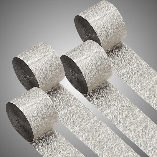 Crepe Streamers Silver - 4PC