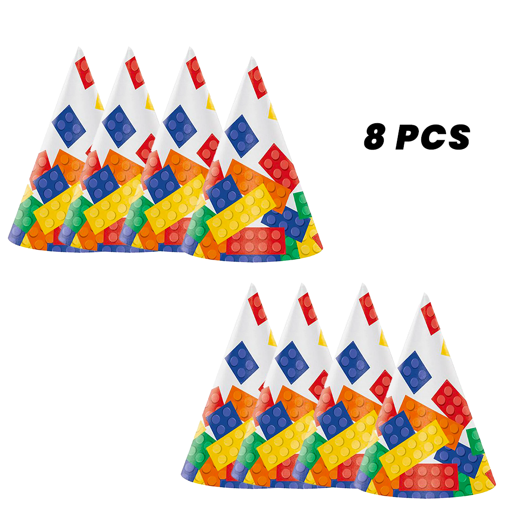 Lego Party Theme Hats - 8PC