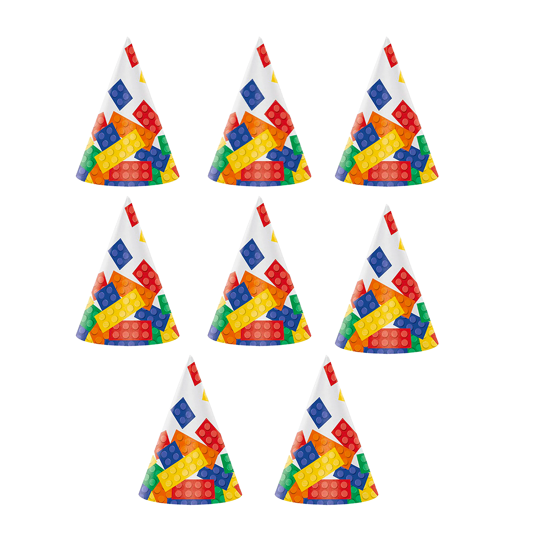 Lego Party Theme Hats - 8PC