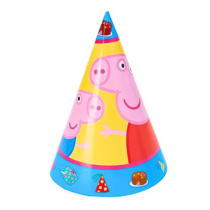 Peppa Pig Theme Party Hats - 8PC