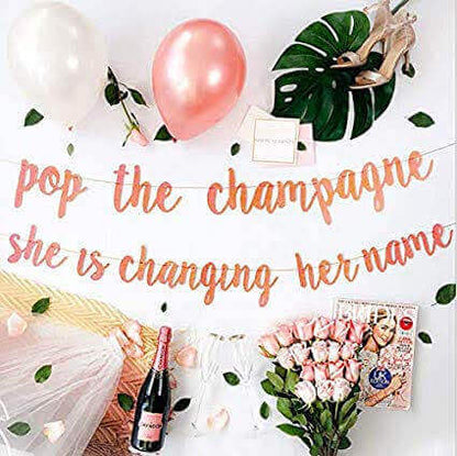 Pop The Champagne BRIDE Banner