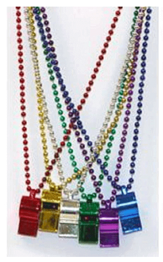 Neon Necklace Whistles - 6PC