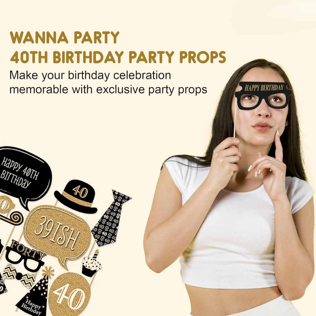 40th Birthday Photo Props - 20PC