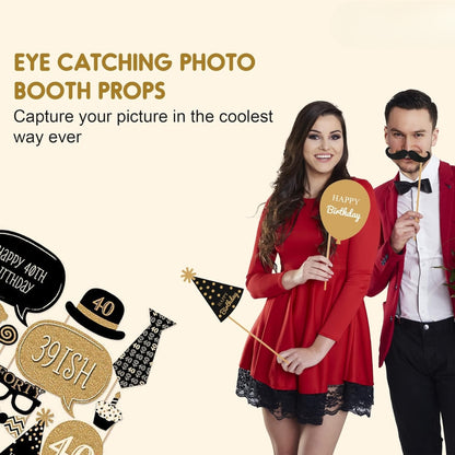 40th Birthday Photo Props - 20PC