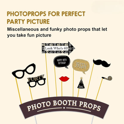 40th Birthday Photo Props - 20PC
