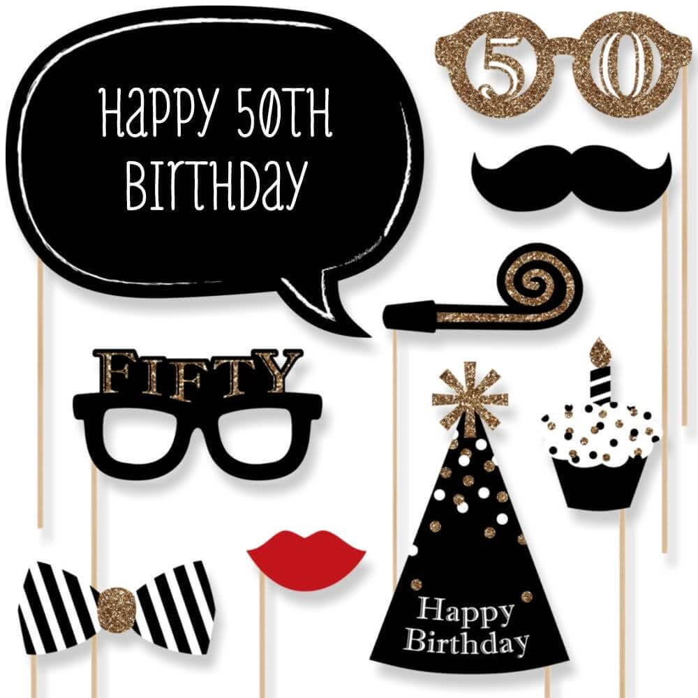 50th Birthday Photo Props - 20PC