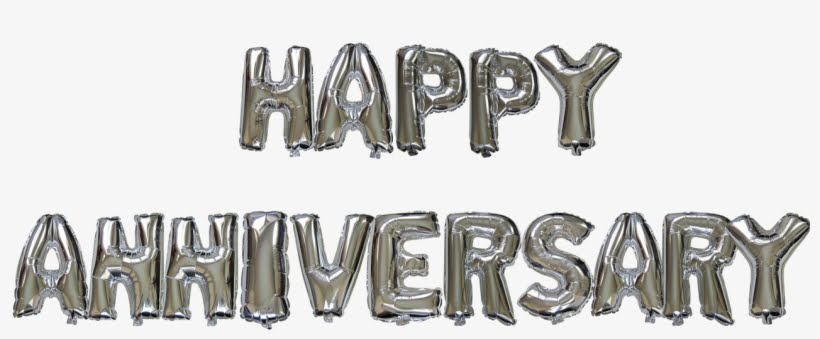 Happy Anniversary Balloon Banner Silver