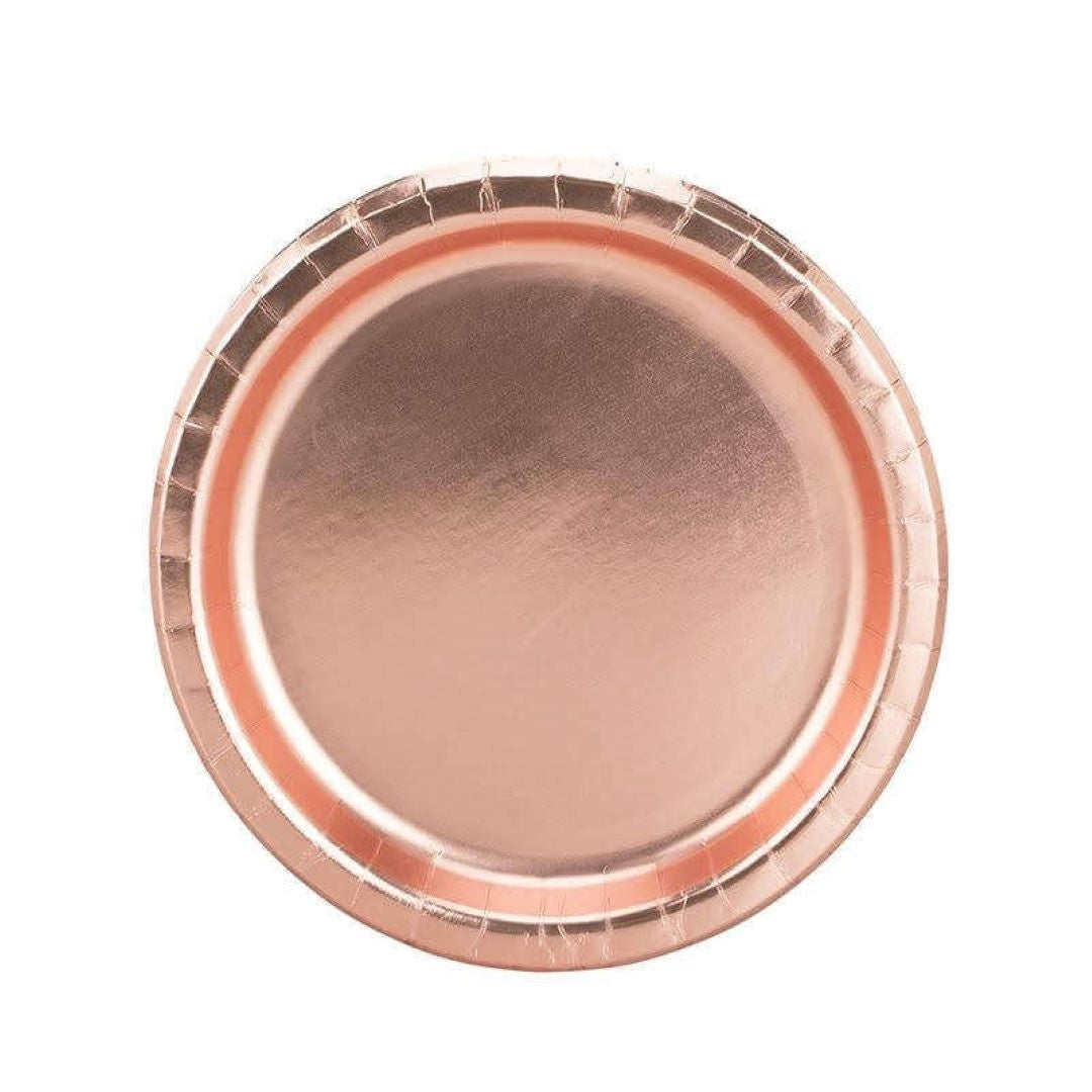 Rose Gold Metallic Round Plates – 9 inches – 10PC