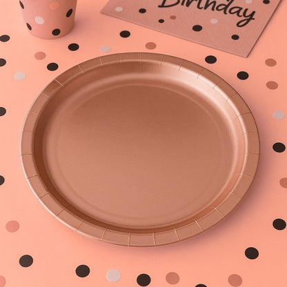 Rose Gold Metallic Round Plates – 9 inches – 10PC