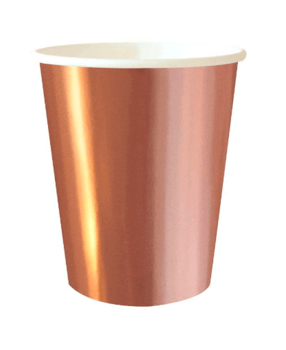 Rose Gold Metallic Paper Cups - 10PC -250ML