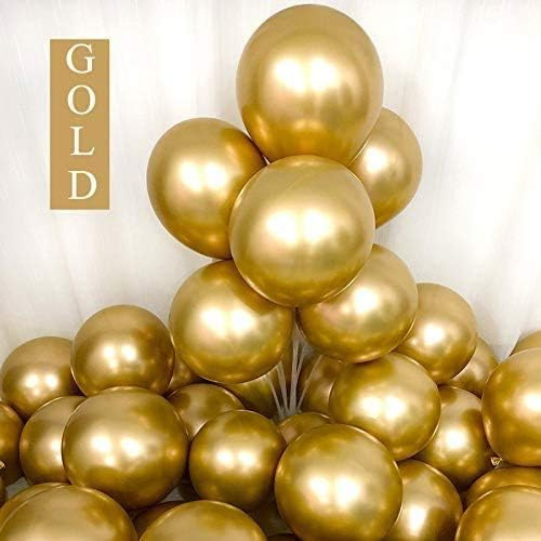 9" Chrome Gold Balloons - 50PC