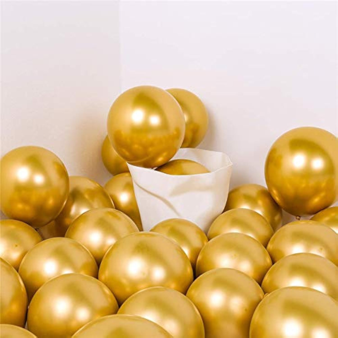 9" Chrome Gold Balloons - 50PC