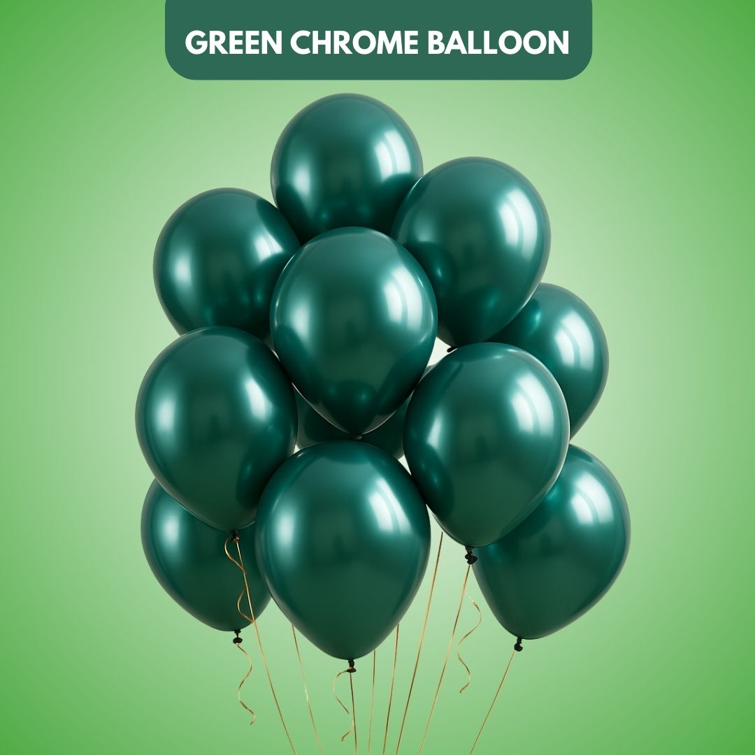 Green Chrome Balloon - 9 inches - 50PC